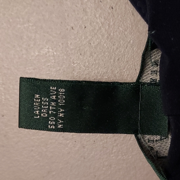 Lauren Ralph Lauren Dress Navy Blue and White Sleeveless Sheath - Picture 5 of 10